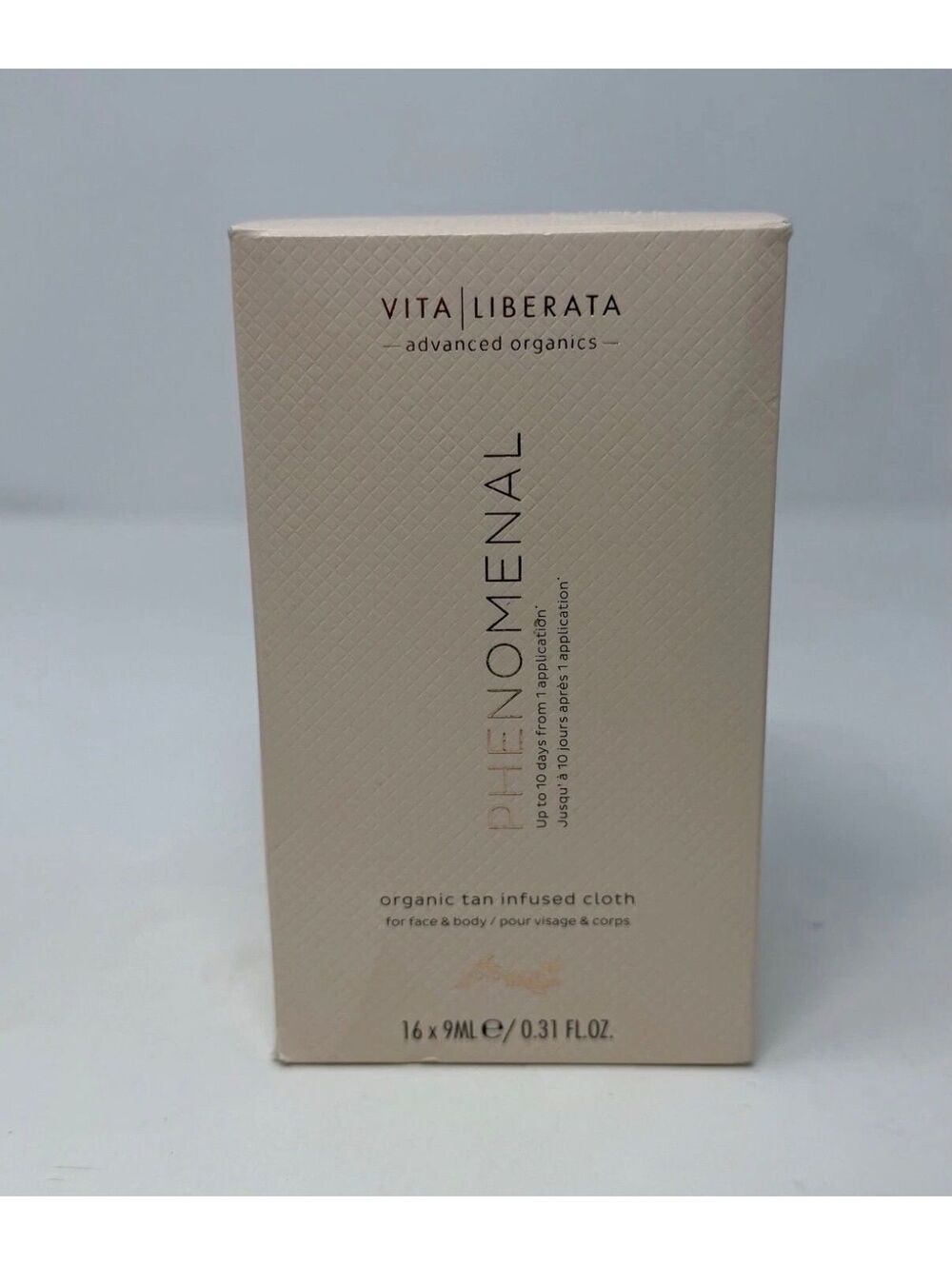 34. ($39) 16 x Vita Liberata Phenomenal Organic Tan Infused Cloth Packs Each New